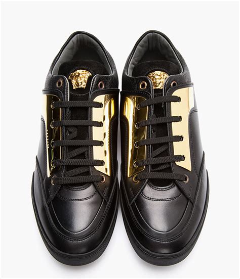 versace black with gold strap shoes mens|Versace shoes price in rands.